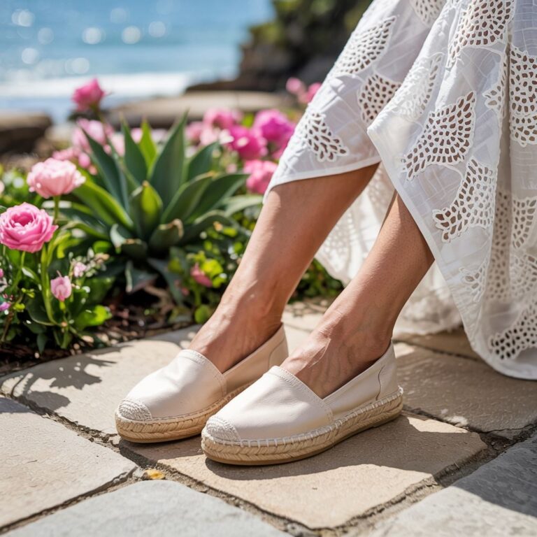 Espadryle biała sukienka