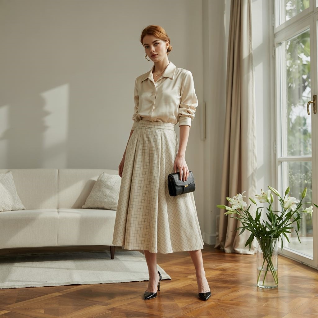 elegancka kobieta w spódnicy
