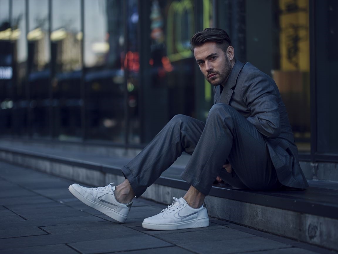stylowe połączenie spodni i butów